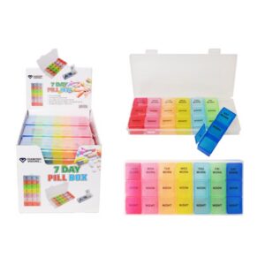Diamond Visions 7-Day Pill Box, Morning/Noon/Night (Assorted)